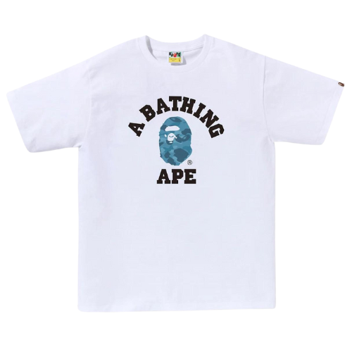 BAPE Honeycomb Camo College Tee White/Blue