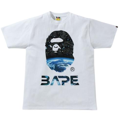 BAPE Space Camo Ape Head Tee White