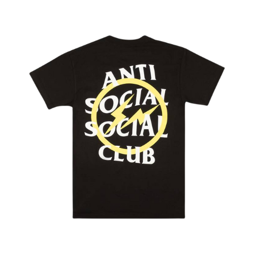 Anti Social Social Club x Fragment Yellow Bolt Tee (FW19) Black