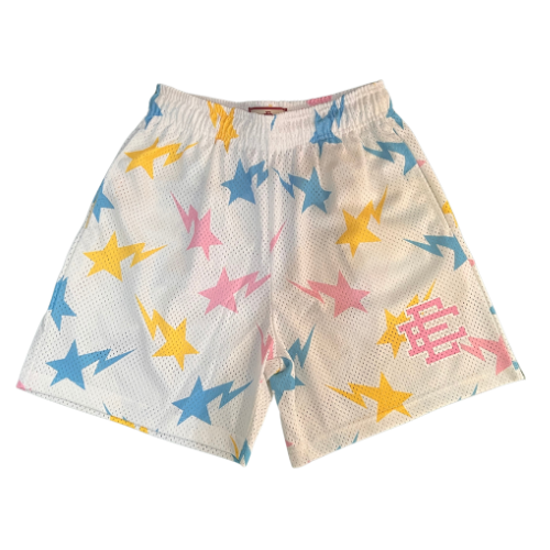 Eric Emanuel x BAPE EE Basic Short White/Yellow/Blue/Pink