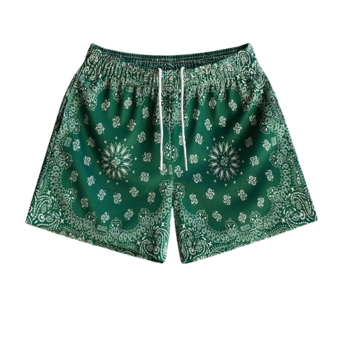 Bravest Studios Green Paisley Shorts