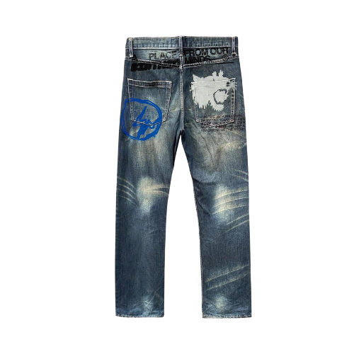 Travis Scott Cactus Jack For Fragment From Our Minds Denim Pant Washed Blue