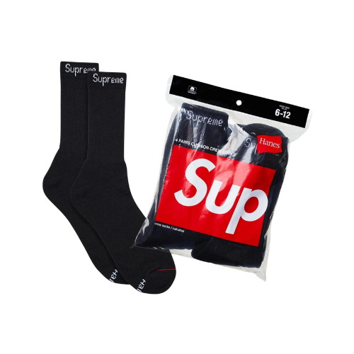 Supreme Black Hanes Socks