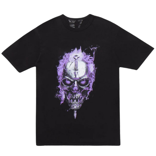 VLone Purple Flame Skull Tee Black