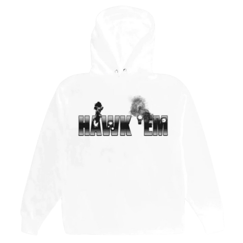 Pop Smoke x Vlone Hawk Em' Hoodie White