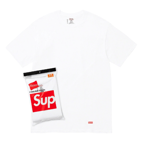 Supreme Hanes Tagless Tees (3 Pack) White