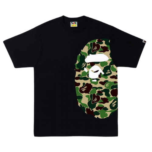 BAPE ABC Camo Single Color Side Big Ape Head Tee Black Green