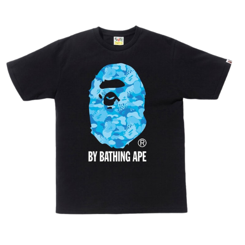 BAPE Fire Camo By Bathing Tee Black/Blue